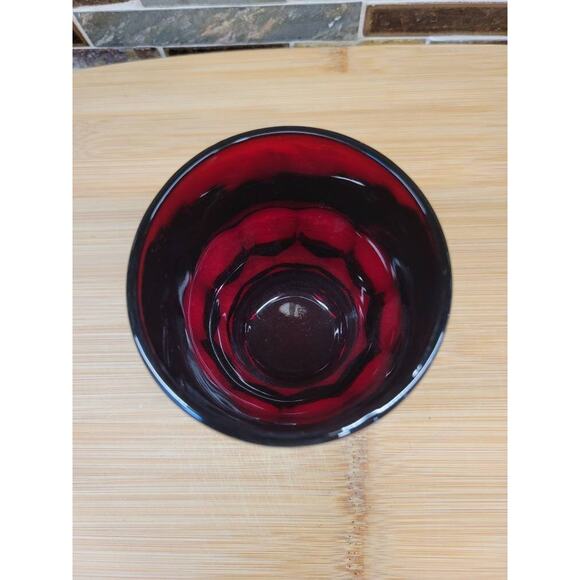 Vintage Ruby Red Georgian Flat Tumbler, Anchor Hocking Glass, 9 oz - Picture 4 of 4